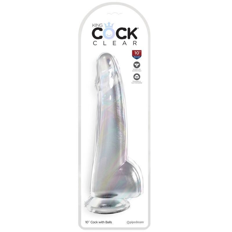 KING COCK - CLEAR GOD TESTICLES 19 CM TRANSPARENT