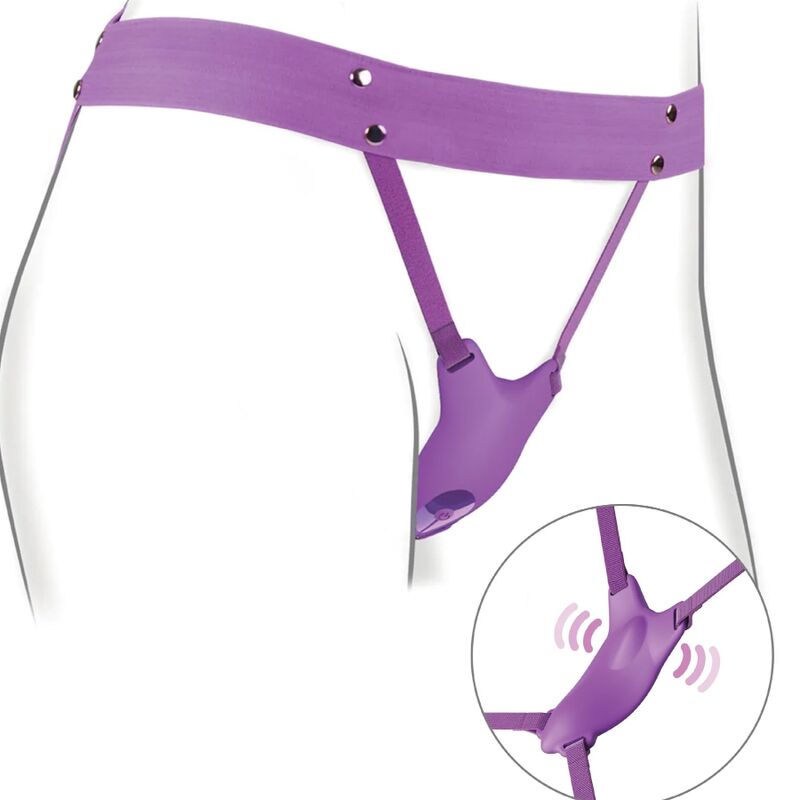 FANTASY FOR HER - VIBRATING BUTTERFLY HARNESS, RECHARGEABLE & REMOTE CONTROL PURPLE
