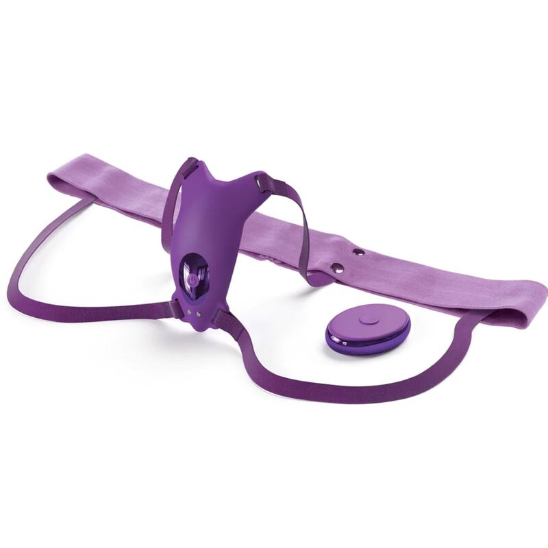 FANTASY FOR HER - VIBRATING BUTTERFLY HARNESS, RECHARGEABLE & REMOTE CONTROL PURPLE