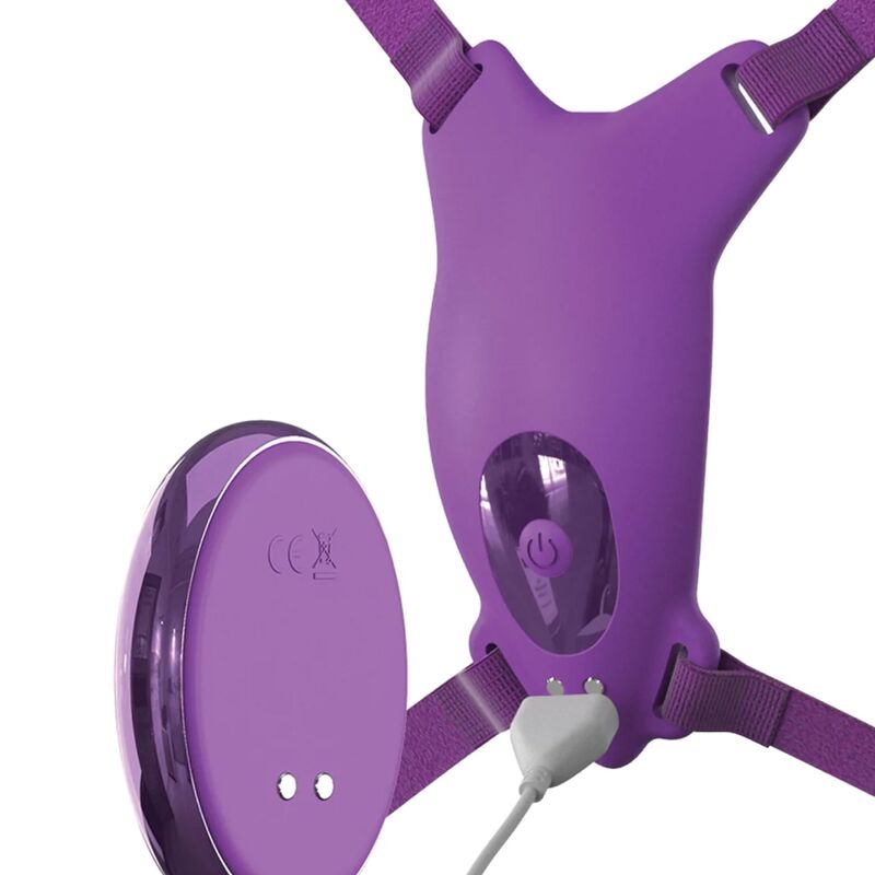 FANTASY FOR HER - VIBRATING BUTTERFLY HARNESS, RECHARGEABLE & REMOTE CONTROL PURPLE
