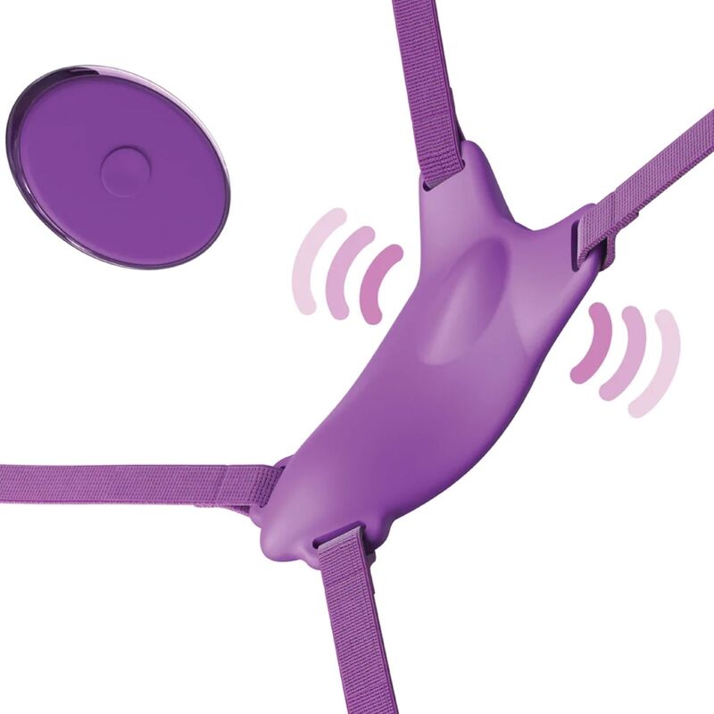 FANTASY FOR HER - VIBRATING BUTTERFLY HARNESS, RECHARGEABLE & REMOTE CONTROL PURPLE