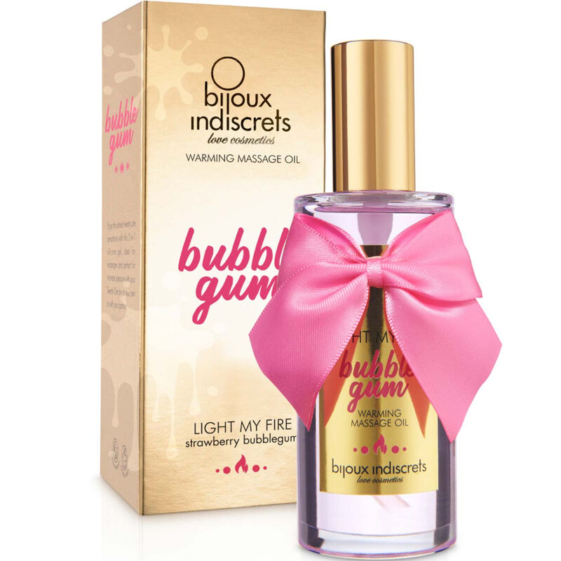 JEWELRY - INDISCRETS MASSAGE OIL LIGHT MY FIRE HEATING EFFECT BUBBLE GUM FLAVOR