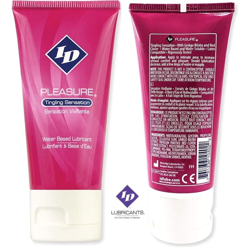 ID PLEASURE - WATER-BASED LUBRICANT TINGLING SENSATION TRAVEL TUBE 60 ML