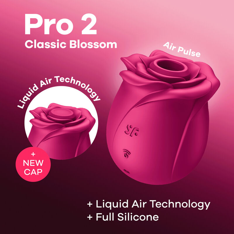 SATISFYER - CLASSIC FLOWER PRO 2 AIR PULSE VIBRATOR