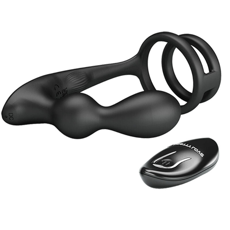 PRETTY LOVE - MARSHALL PENIS RING WITH VIBRATING ANAL PLUG WITH REMOTE CONTROL
