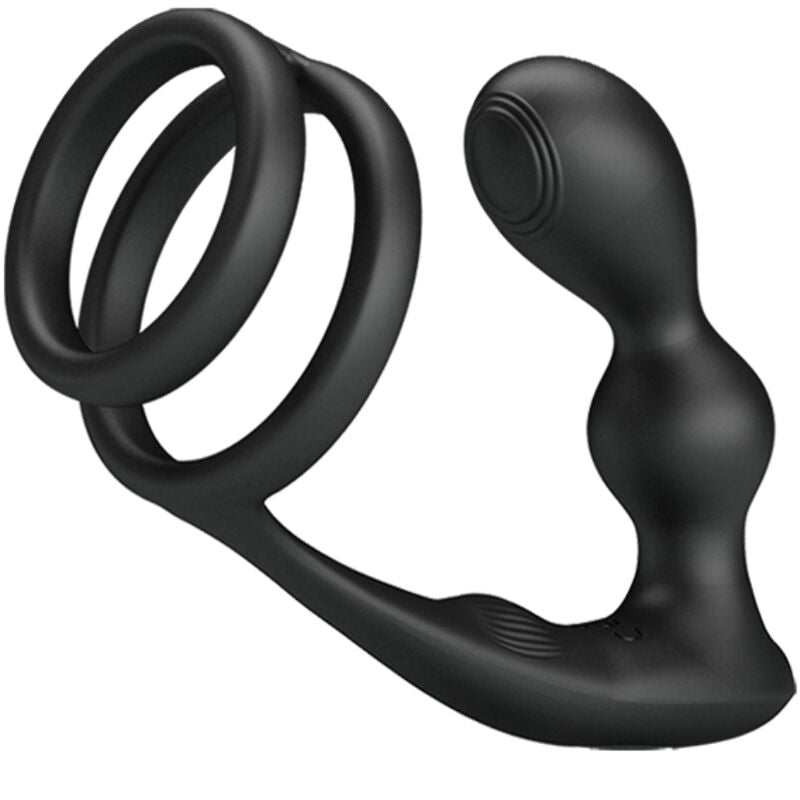 PRETTY LOVE - MARSHALL PENIS RING WITH VIBRATING ANAL PLUG WITH REMOTE CONTROL