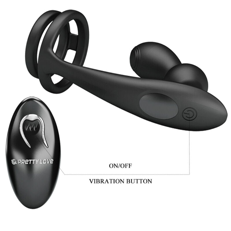 PRETTY LOVE - MARSHALL PENIS RING WITH VIBRATING ANAL PLUG WITH REMOTE CONTROL