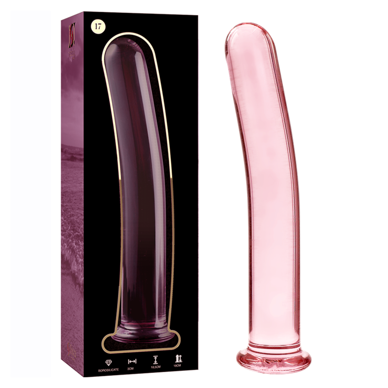 NEBULA SERIES BY IBIZA - MODEL 17 BOROSILICATE GLASS DILDO PINK 18.5 CM -O- 3 CM