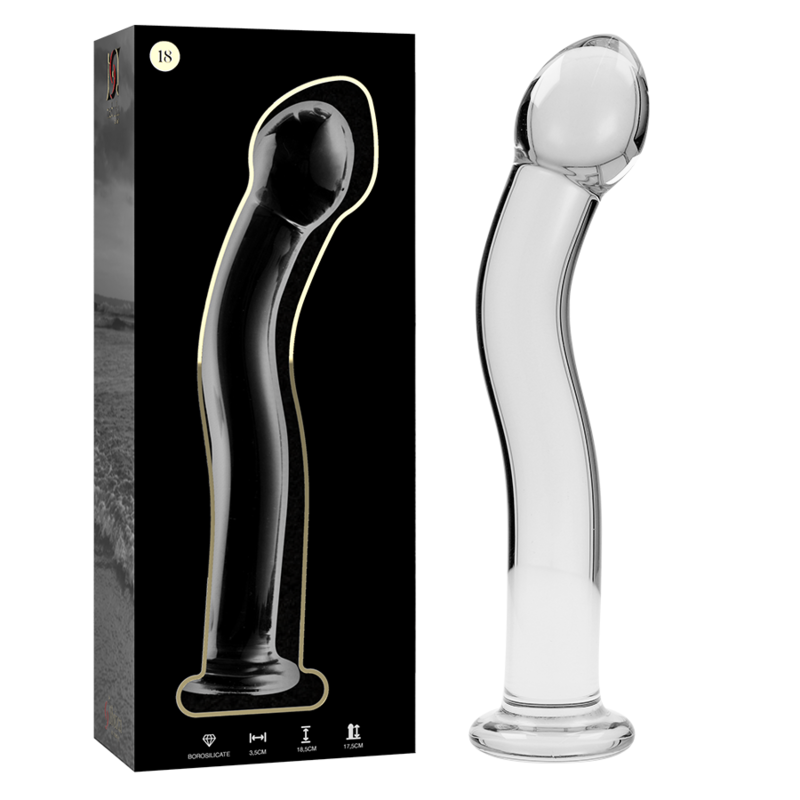 NEBULA SERIES BY IBIZA - MODEL 18 BOROSILICATE CLEAR GLASS DILDO 18.5 CM -O- 3.5 CM