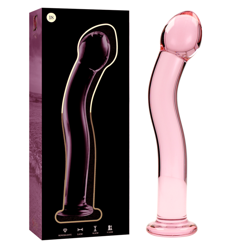 NEBULA SERIES BY IBIZA - BOROSILICATE GLASS DILDO PINK 18.5 CM -O- 3.5 CM