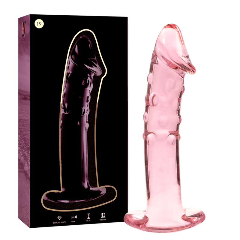 NEBULA SERIES BY IBIZA - BOROSILICATE GLASS DILDO PINK 18.5 CM -O- 4 CM