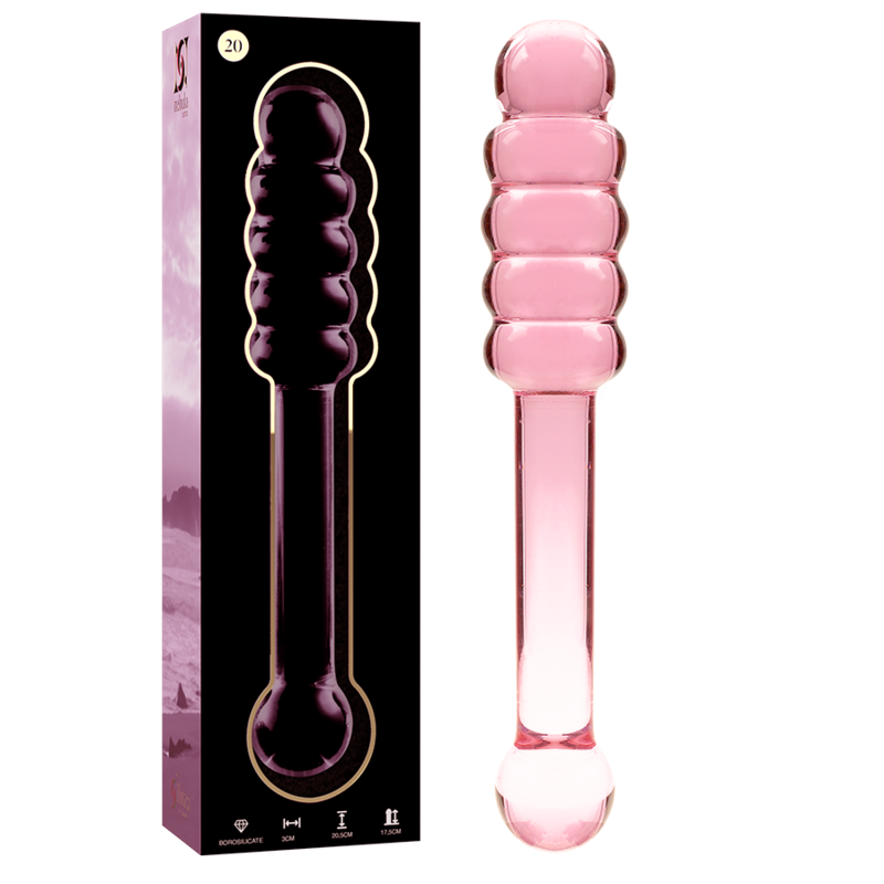 NEBULA SERIES BY IBIZA - MODEL 20 BOROSILICATE GLASS DILDO PINK 20.5 CM -Ø- 3 CM