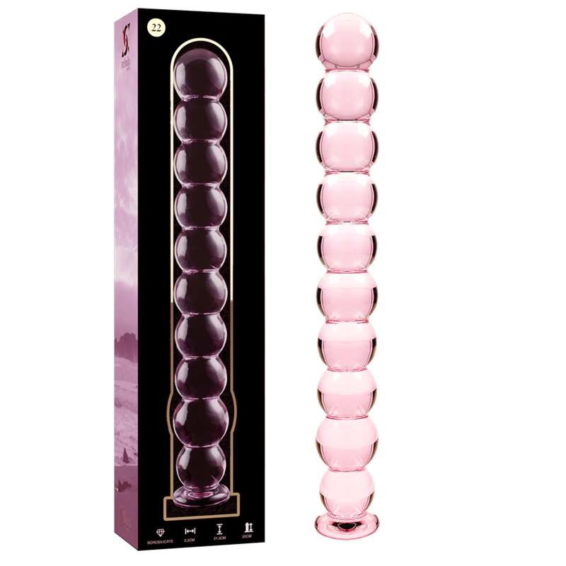 NEBULA SERIES BY IBIZA - MODEL 22 PINK BOROSILICATE GLASS DILDO 21.5 CM -Ø- 2.5 CM