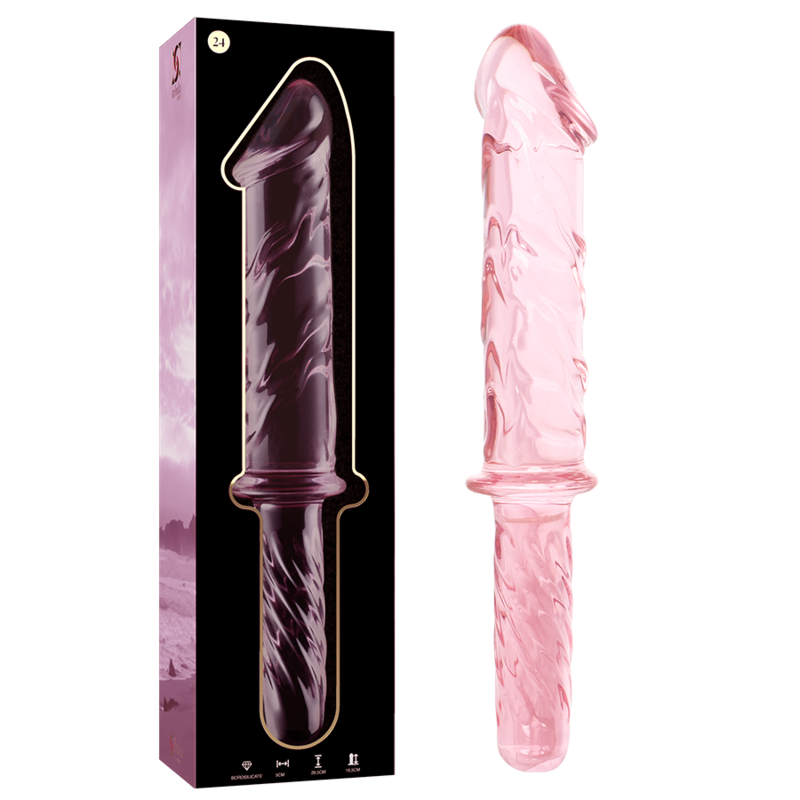 NEBULA SERIES BY IBIZA - 24 GODE MODEL IN PINK BOROSILICATE GLASS 28.5 CM -O- 5 CM