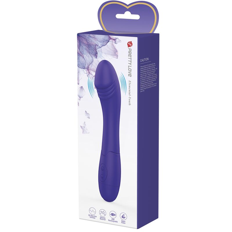 PRETTY LOVE - PURPLE VIBRATING DILDO ELEMENTAL YOUTH