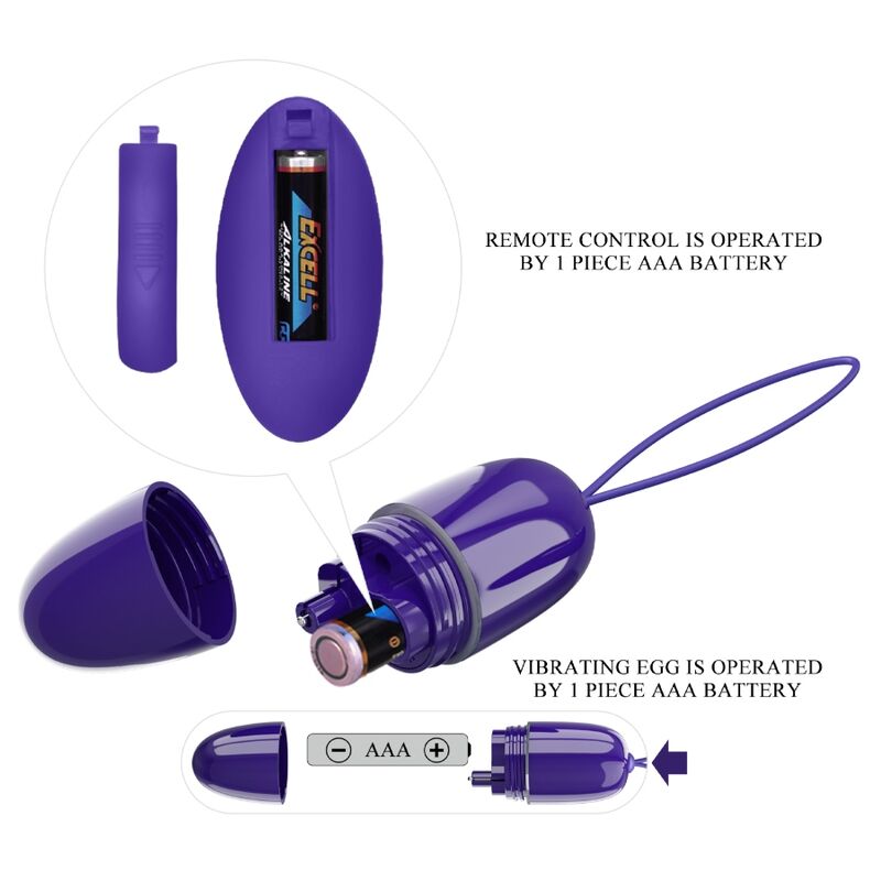 PRETTY LOVE - SELKIE YOUTH MINI EGG VIBRATOR WITH REMOTE CONTROL PURPLE
