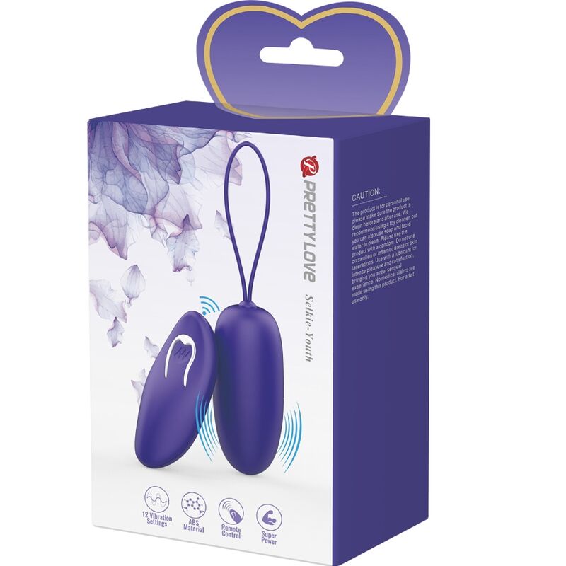 PRETTY LOVE - SELKIE YOUTH MINI EGG VIBRATOR WITH REMOTE CONTROL PURPLE