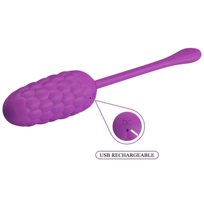 PRETTY LOVE - RECHARGEABLE VIBRATING EGG MARINE TEXTURE PURPLE