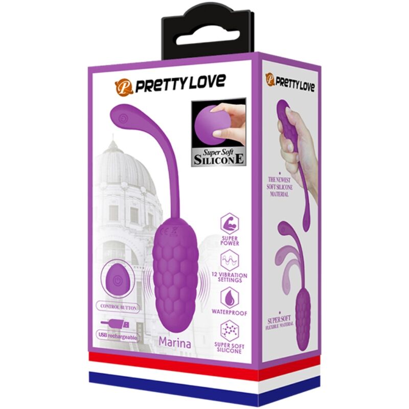 PRETTY LOVE - RECHARGEABLE VIBRATING EGG MARINE TEXTURE PURPLE