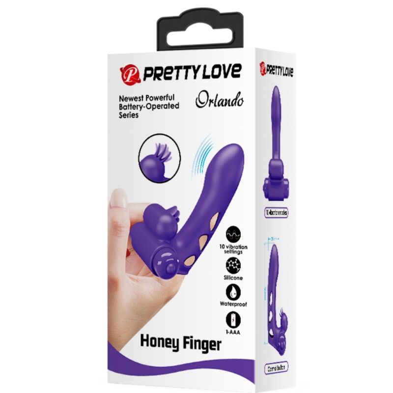 PRETTY LOVE - ORLANDO PURPLE VIBRATING FINGER SLEEVE