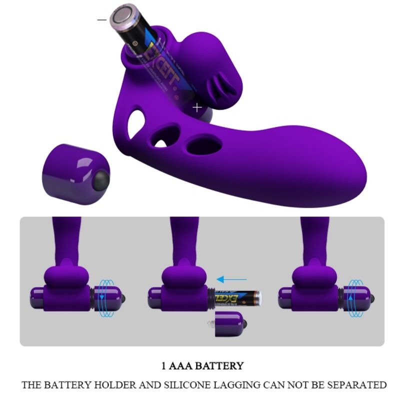 PRETTY LOVE - ORLANDO PURPLE VIBRATING FINGER SLEEVE