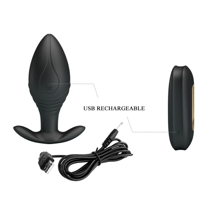 PRETTY LOVE - REGINA RECHARGEABLE ANAL PLUG BLACK