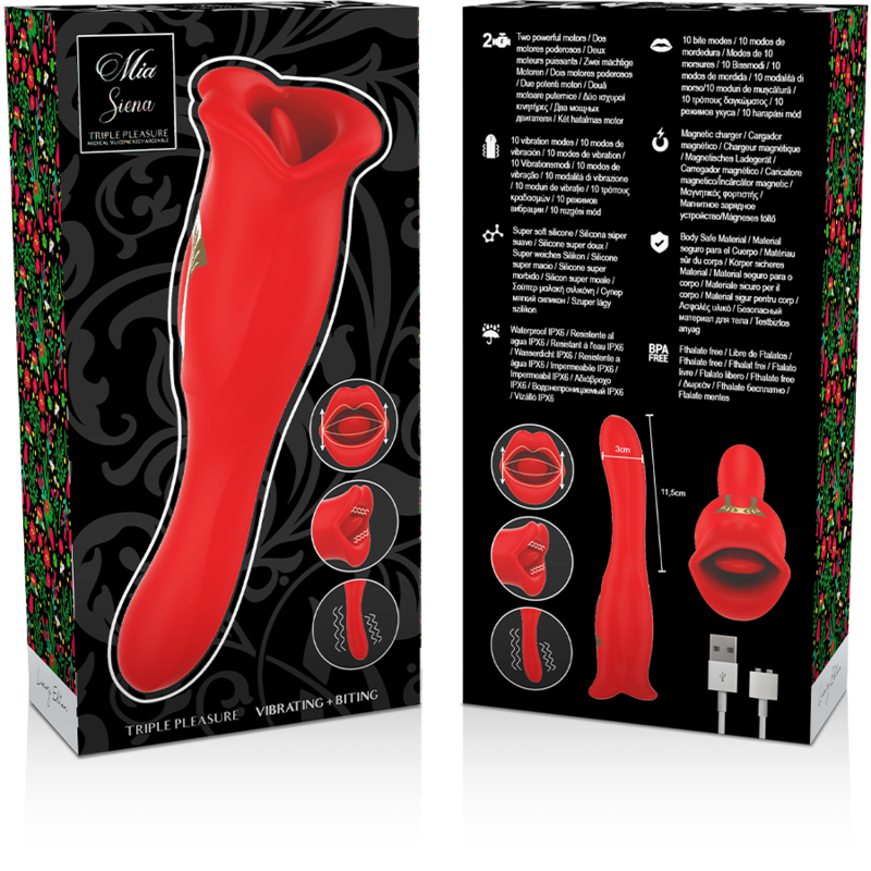 MIA - SIENA VIBRATING TRIPLE PLEASURE + BITE