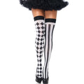 LEG AVENUE - HARLEQUIN BLACK/WHITE THIGH HIGH STOCKINGS
