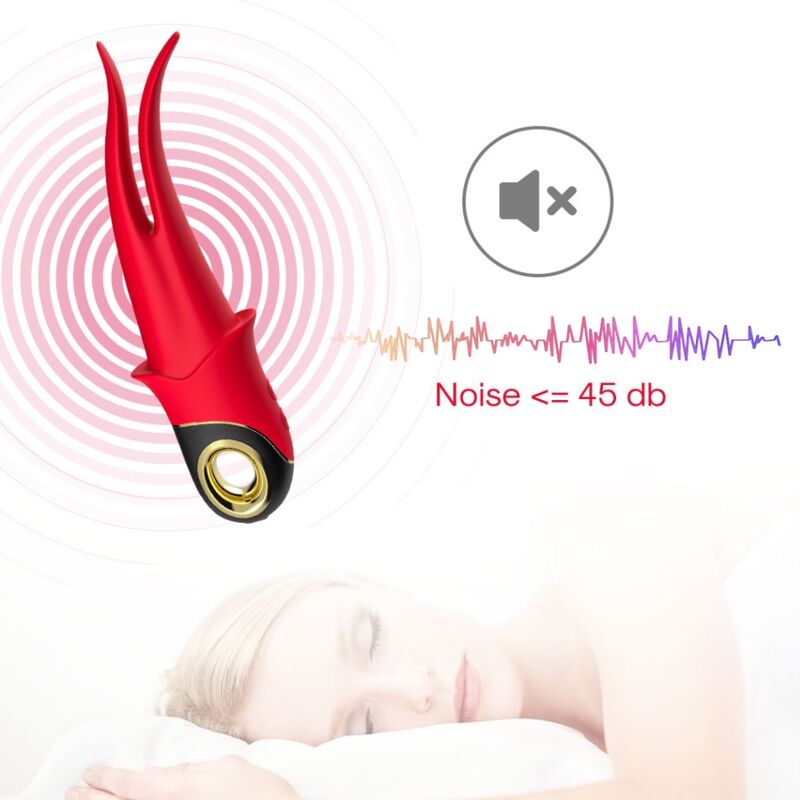 HARMONY - SHADOW DOUBLE HEAD TEASING VIBRATOR RED