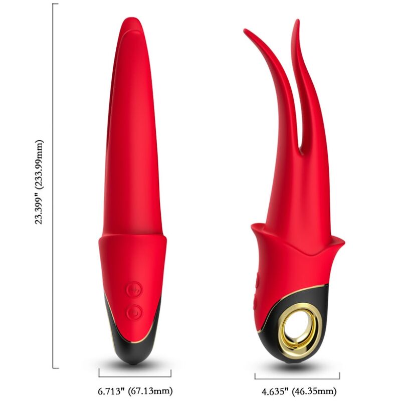 HARMONY - SHADOW DOUBLE HEAD TEASING VIBRATOR RED
