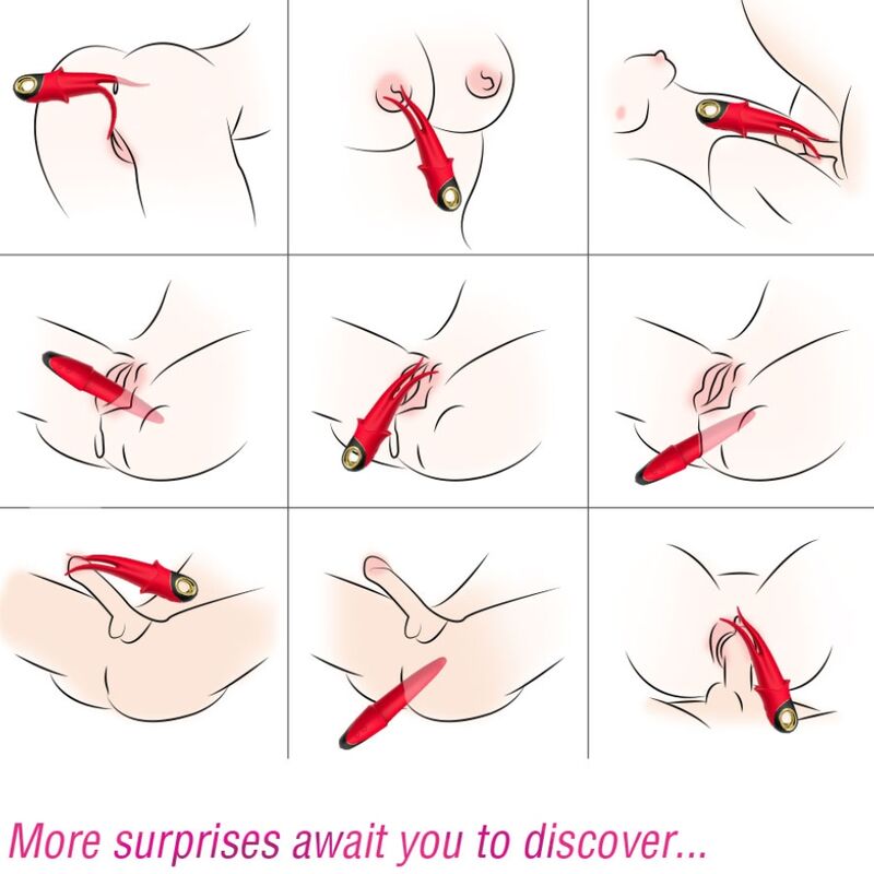 HARMONY - SHADOW DOUBLE HEAD TEASING VIBRATOR RED