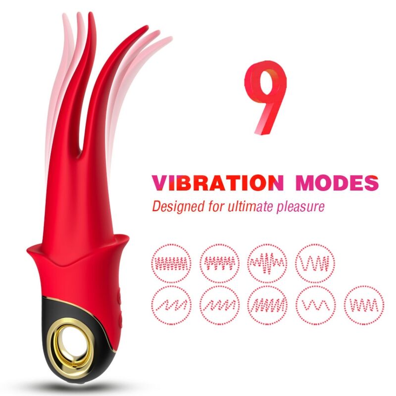 HARMONY - SHADOW DOUBLE HEAD TEASING VIBRATOR RED