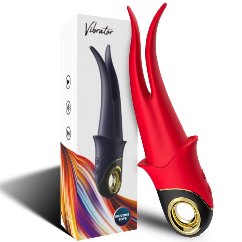HARMONY - SHADOW DOUBLE HEAD TEASING VIBRATOR RED