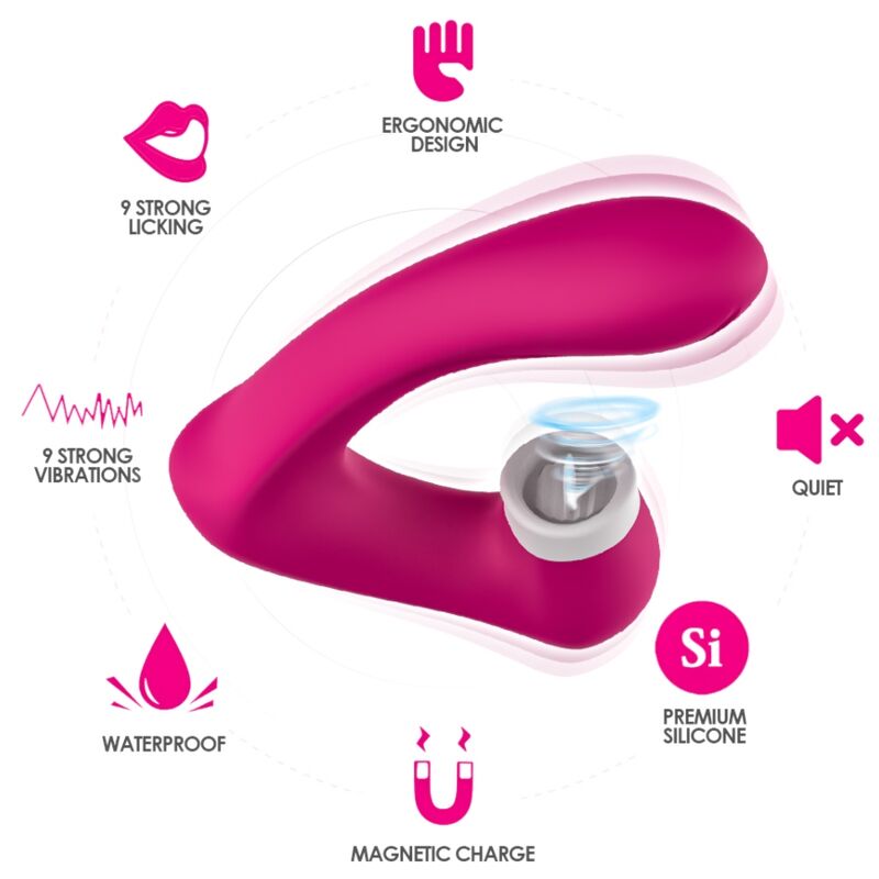 ARMONY - SECRETKISS VIBRATING CLIT LICKER AND CURVED FUCHSIA VIBRATOR