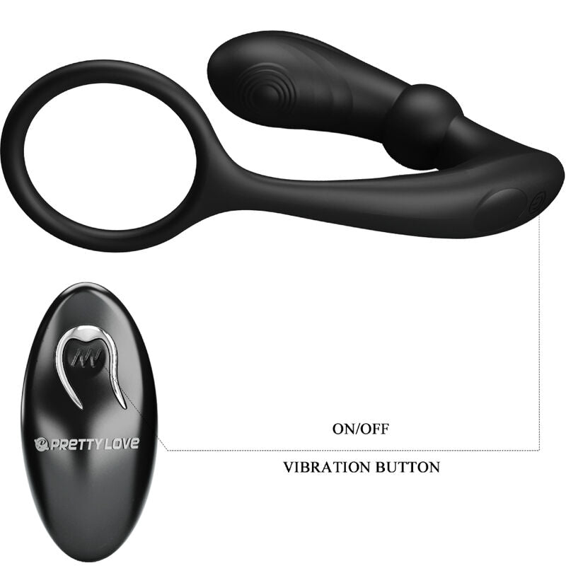 PRETTY LOVE - WARREN ANAL RING AND VIBRATOR BLACK