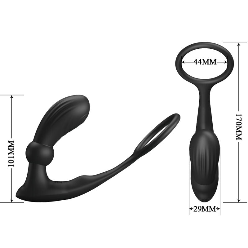 PRETTY LOVE - WARREN ANAL RING AND VIBRATOR BLACK