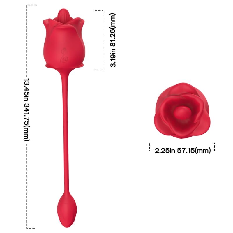ARMONY - 2-IN-1 PINK SUCTION STIMULATOR AND VIBRATOR 10 MODES WITH RED TAIL