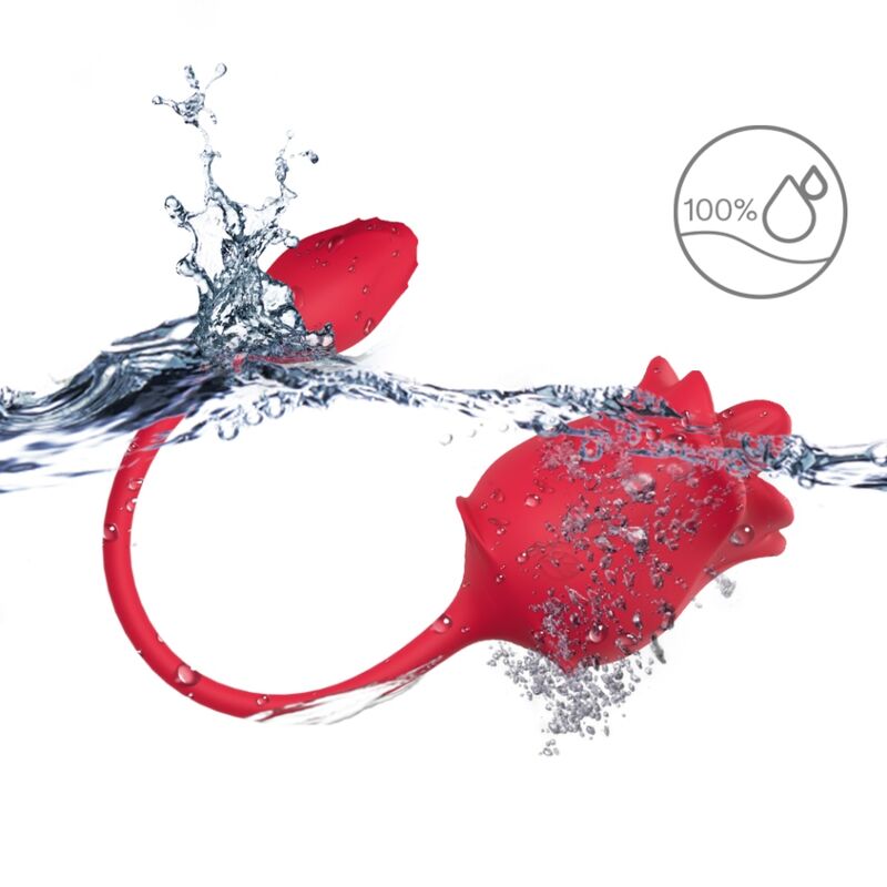 ARMONY - 2-IN-1 PINK SUCTION STIMULATOR AND VIBRATOR 10 MODES WITH RED TAIL