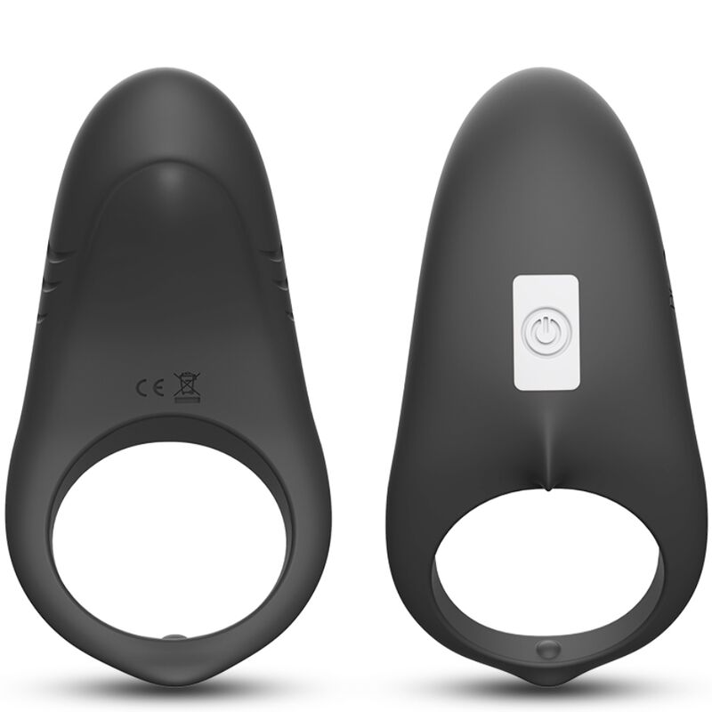 ARMONY - SHARK VIBRATING RING FOR COUPLES REMOTE CONTROL BLACK