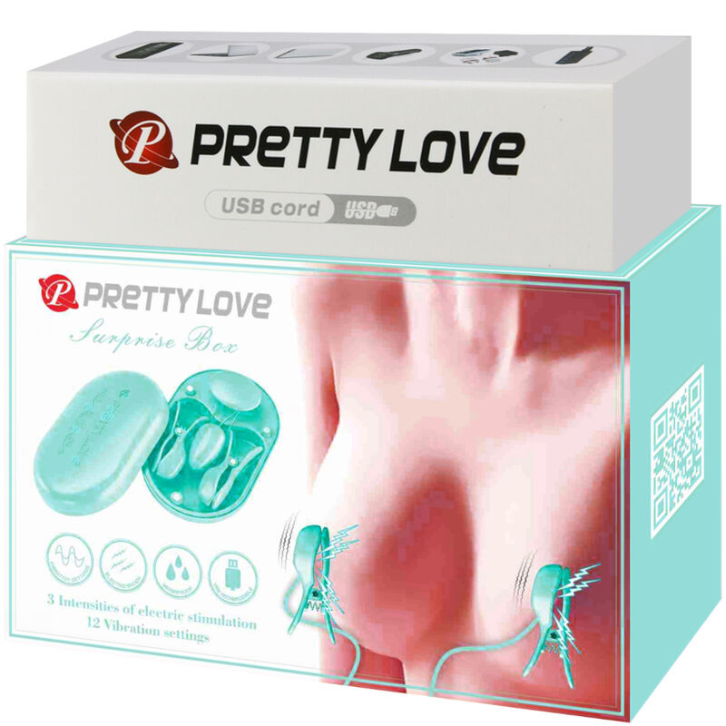 PRETTY LOVE - BLUE ELECTRO STIMULATION CLAMP SURPRISE BOX