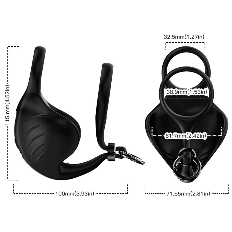 ARMONY - MANTA SCROTUM VIBRATING COCK RING BLACK
