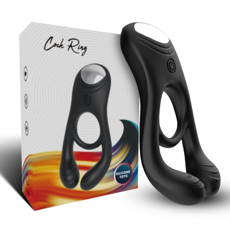 ARMONY - VEYRON DOUBLE VIBRATING RING TOY FOR COUPLES BLACK