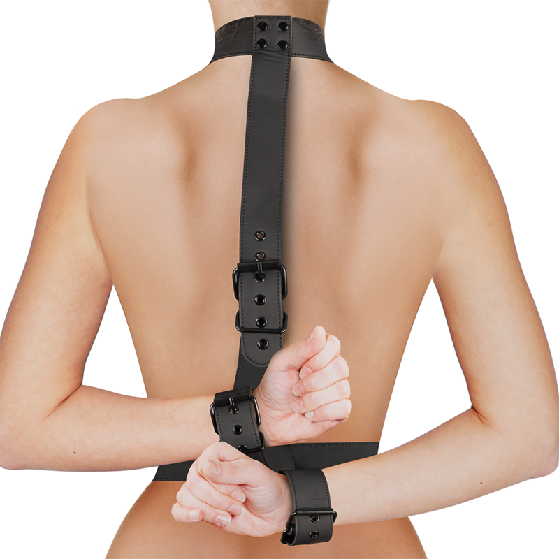 FETISH SUBMISSIVE BONDAGE - COLLAR AND WRIST RESTRAINT SET