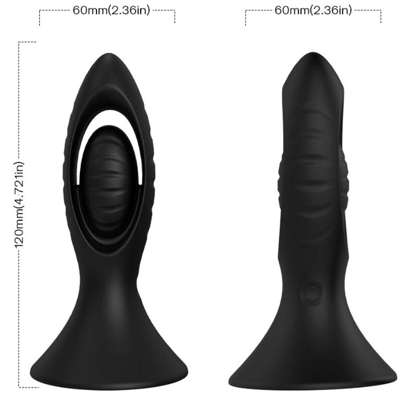 HARMONY - BLACK SILICONE VIBRATOR & ANAL PLUG