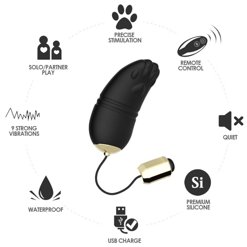 HARMONY - KITTY EGG VIBRATOR REMOTE CONTROL G-SPOT BLACK