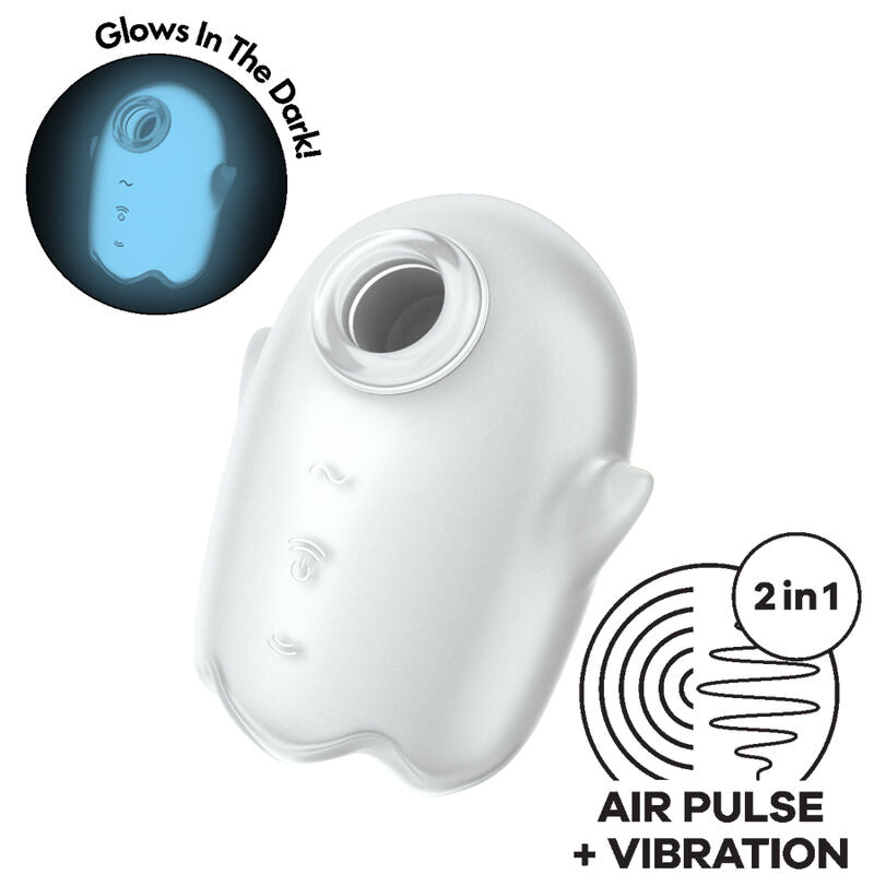 SATISFYER - GLOWING GHOST AIR PULSE & WHITE VIBRATOR