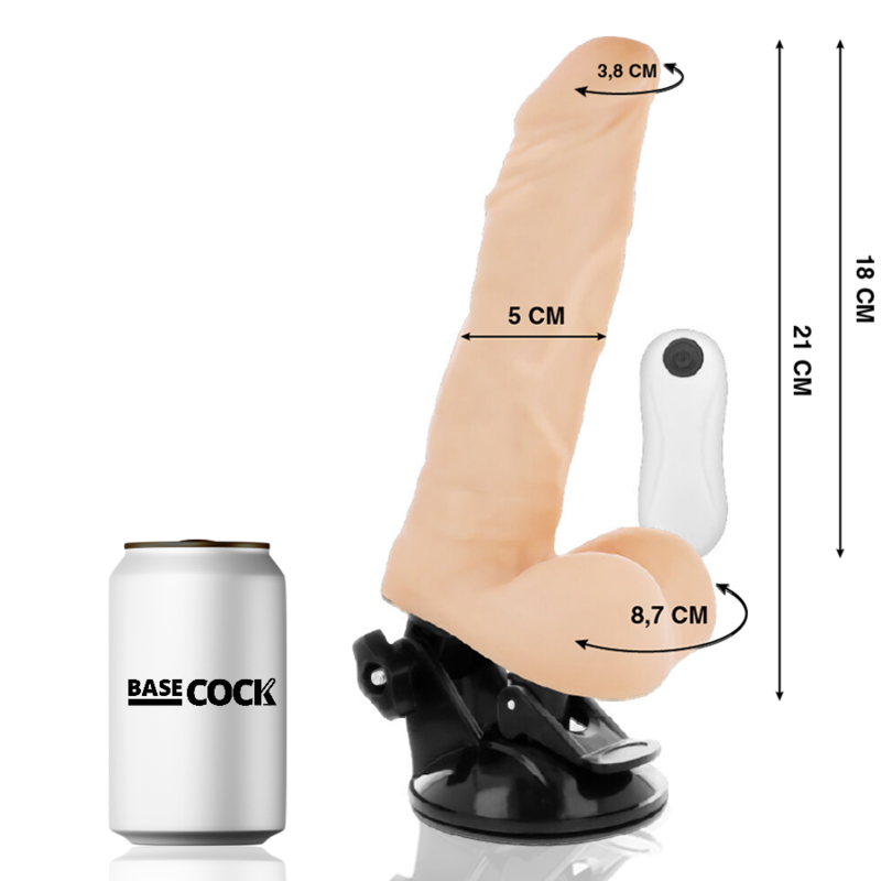 BASECOCK - ARTICULATED REMOTE CONTROL VIBRATOR NATURAL 21 CM -O- 5 CM