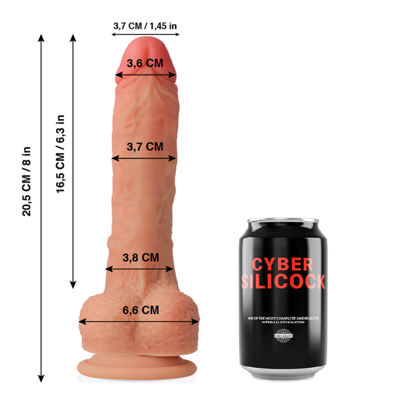 CYBER SILICOCK - CONNOR ULTRA-REALISTIC FLEXIBLE LIQUID SILICONE 20.5 CM -O- 3.7 CM