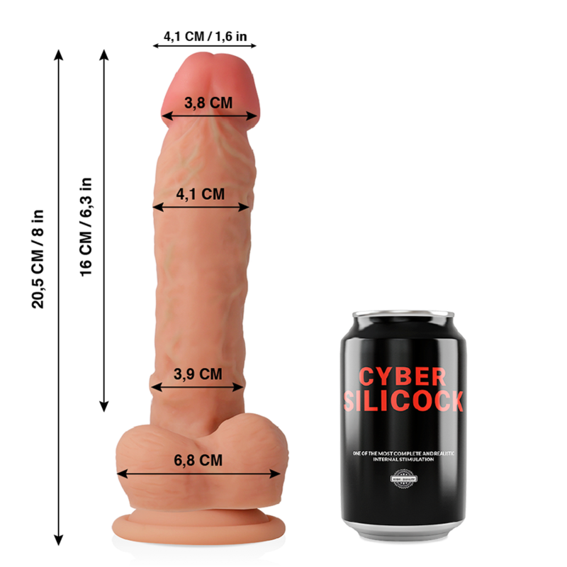 CYBER SILICOCK - SOFT, ULTRA REALISTIC LIQUID SILICONE DONG 20.5 CM -O- 4.1 CM