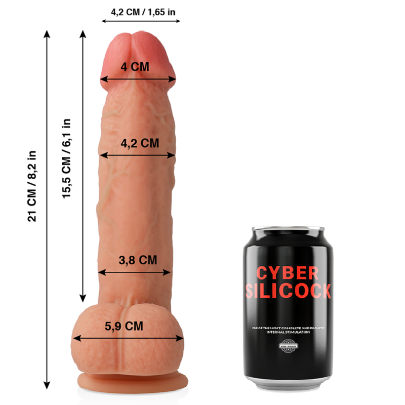 CYBER SILICOCK - SAUL ULTRA-REALISTIC SOFT LIQUID SILICONE 21 CM -O- 4.2 CM